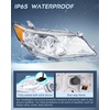 image:imageNilight Headlight Assembly Compatible with 2000 2001 Toyota Camry Replacement Headlamp Black Housing Amber Reflector Driver and Passenger SideChrome Housing Amber Reflector