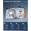 image:imageNilight Headlight Assembly Compatible with 2001 2002 2003 2004 Nissan Frontier XE OE Style Replacement Halogen Headlights Chrome Housing Amber Reflector Headlamp Passenger and DriverChrome Housing Amber Reflector Clear Turn Light