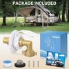 image:imageNilight RV Water Pressure Regulator for RV Camper Adjustable Handle Water Hose Pressure Regulator with Oil Filled Gauge and Inlet Screen Filter Brass Leadfree Reducer Valve for Camper Travel TrailerInlet Check ValveHose Elbow