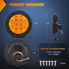 image:imageNilight Trailer Tail Light 2PCS 4Inch Round 12 LED Amber Screw Mount Marker Clearance Turn Signal Running Taillight IP67 Waterproof for Trailer Truck Pickup Camper RV