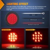 image:imageNilight Trailer Tail Light 2PCS 4Inch Round 12 LED Red Screw Mount Marker Clearance Stop Brake Running Taillight IP67 Waterproof for Trailer Truck Pickup Camper RV