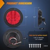 image:imageNilight Trailer Tail Light 2PCS 4Inch Round 12 LED Red Screw Mount Marker Clearance Stop Brake Running Taillight IP67 Waterproof for Trailer Truck Pickup Camper RV