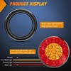 image:imageNilight Trailer Tail Light 2PCS 4Inch Round 40 LED Red Marker Clearance Stop Brake Turn Signal Running Taillight Surface Mount Grommet Plugs IP67 Waterproof for Trailer Truck Pickup Camper RV BUSRed Amber 2Pcs