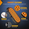 image:imageNilight Triple Tail Light 72LED 2PCS Stop Brake Turn Signals Reverse Back Up Running Lights with Iron Bracket Base IP67 Waterproof Fits Truck Trailer Camper Van RV CaravanAmber 24LED Lights Screws 2Pcs