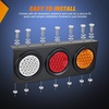 image:imageNilight Triple Tail Light 72LED 2PCS Stop Brake Turn Signals Reverse Back Up Running Lights with Iron Bracket Base IP67 Waterproof Fits Truck Trailer Camper Van RV Caravanred white amber