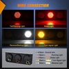 image:imageNilight Triple Tail Light 72LED 2PCS Stop Brake Turn Signals Reverse Back Up Running Lights with Iron Bracket Base IP67 Waterproof Fits Truck Trailer Camper Van RV Caravanred white amber