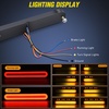 image:imageNilight Triple Tail Light 72LED 2PCS Stop Brake Turn Signals Reverse Back Up Running Lights with Iron Bracket Base IP67 Waterproof Fits Truck Trailer Camper Van RV Caravan2Pcs 3in1 9Inch Trailer Lights