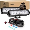 image:imageNilight 2Pcs 18w Spot LED Work Lights LED Pods Fog Lights Off Road Led Lights Driving Lights with16AWG Off Road Wiring Harness Kit2 Leads18W Lights  Wiring Harness