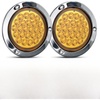 image:imageNilight 4Inch Round Tail Light 2PCS Amber 24LED wStainless Steel Chrome Bezel Waterproof Running Turn Signals Lights for Truck Trailer RV Lorry Boat Tractor