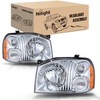 image:imageNilight Headlight Assembly Compatible with 2001 2002 2003 2004 Nissan Frontier XE OE Style Replacement Halogen Headlights Chrome Housing Amber Reflector Headlamp Passenger and DriverChrome Housing Amber Reflector Clear Turn Light