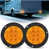 image:imageNilight Trailer Tail Light 2PCS 4Inch Round 12 LED Amber Screw Mount Marker Clearance Turn Signal Running Taillight IP67 Waterproof for Trailer Truck Pickup Camper RV
