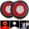 image:imageNilight Trailer Tail Light 2PCS 4Inch Round 40 LED Red Marker Clearance Stop Brake Turn Signal Running Taillight Surface Mount Grommet Plugs IP67 Waterproof for Trailer Truck Pickup Camper RV BUSRed White 2Pcs