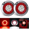 image:imageNilight Trailer Tail Light 2PCS 4Inch Round 40 LED Red Marker Clearance Stop Brake Turn Signal Running Taillight Surface Mount Grommet Plugs IP67 Waterproof for Trailer Truck Pickup Camper RV BUSRed White screws 2Pcs 16Led