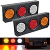 image:imageNilight Triple Tail Light 72LED 2PCS Stop Brake Turn Signals Reverse Back Up Running Lights with Iron Bracket Base IP67 Waterproof Fits Truck Trailer Camper Van RV Caravanred white amber