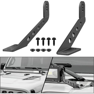 image:imageNilight 2PCS Hood Mounting Brackets for 20 LED Light Bar on Jeep Wrangler JK 20072017 2 Years Warranty 90040B BlackFor 20182026 JL
