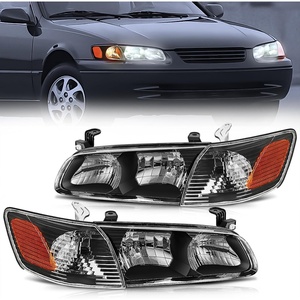 image:imageNilight Headlight Assembly Compatible with 2000 2001 Toyota Camry Replacement Headlamp Black Housing Amber Reflector Driver and Passenger SideBlack Housing Amber Reflector
