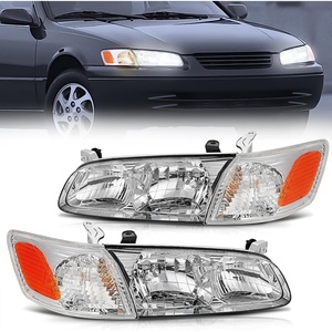 image:imageNilight Headlight Assembly Compatible with 2000 2001 Toyota Camry Replacement Headlamp Black Housing Amber Reflector Driver and Passenger SideChrome Housing Amber Reflector