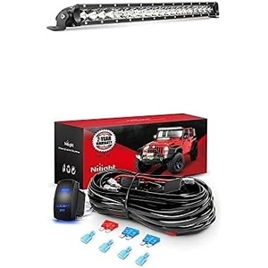 image:imageNilight LED Light Bar 21Inch 100W Spot Flood Combo Led Off Road Lights with 12V 5Pin Rocker Switch 16AWG Wiring Harness Kit2 Lead 2 Years Warranty