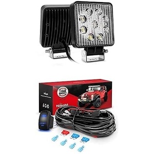 image:imageNilight Led Pods 2PCS 27W Spot LED Work Light Light Bar Led Off Road Lights with 12V 5Pin Rocker Switch 16AWG Wiring Harness Kit2 Lead 2 Years Warranty