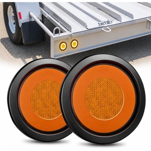 image:imageNilight Trailer Tail Light 2PCS 4Inch Round 40 LED Red Marker Clearance Stop Brake Turn Signal Running Taillight Surface Mount Grommet Plugs IP67 Waterproof for Trailer Truck Pickup Camper RV BUSAmber 2Pcs 32Led