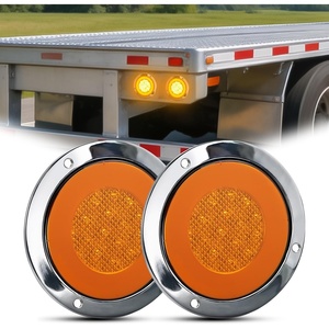 image:imageNilight Trailer Tail Light 2PCS 4Inch Round 40 LED Red Marker Clearance Stop Brake Turn Signal Running Taillight Surface Mount Grommet Plugs IP67 Waterproof for Trailer Truck Pickup Camper RV BUSAmber screws 2Pcs 32Led