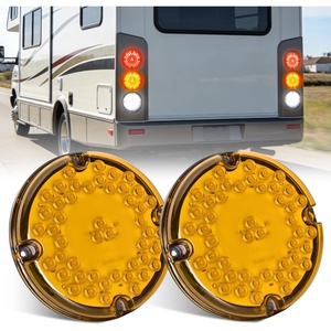 image:imageNilight Trailer Tail Light 2PCS 4Inch Round 40 LED Red Marker Clearance Stop Brake Turn Signal Running Taillight Surface Mount Grommet Plugs IP67 Waterproof for Trailer Truck Pickup Camper RV BUSAmber 2Pcs 47Led 7Inch