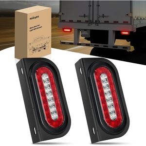 image:imageNilight Triple Tail Light 72LED 2PCS Stop Brake Turn Signals Reverse Back Up Running Lights with Iron Bracket Base IP67 Waterproof Fits Truck Trailer Camper Van RV Caravan2Pcs RedWhite Tail LightsBrackets