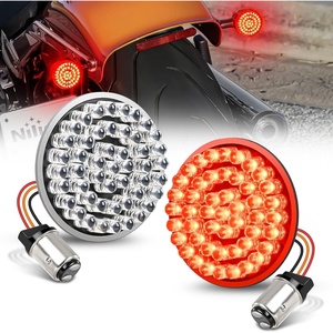 image:imageNilight Triple Tail Light 72LED 2PCS Stop Brake Turn Signals Reverse Back Up Running Lights with Iron Bracket Base IP67 Waterproof Fits Truck Trailer Camper Van RV CaravanClear turn signal light