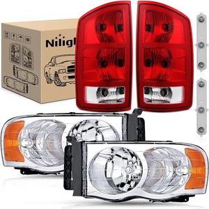 image:imageNilight Taillight Assembly Compatible with 2002 2003 2004 2005 2006 Dodge Ram 1500 2003 2004 2005 2006 Dodge Ram 2500 3500 Dark Red Rear Lamp Replacement OE Style Driver Side and Passenger SideChrome Housing  Amber Reflector wTailight