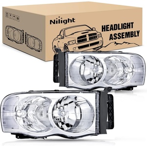 image:imageNilight Taillight Assembly Compatible with 2002 2003 2004 2005 2006 Dodge Ram 1500 2003 2004 2005 2006 Dodge Ram 2500 3500 Dark Red Rear Lamp Replacement OE Style Driver Side and Passenger SideChrome Housing Clear Reflector