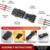 image:imageNilight 180PCS 10 Kits 4 Pin Waterproof Automotive Electrical Connector Kit Quick Connect and Disconnect Male Female Pin 2016AWG Terminal Wire Connectors for Car Truck Motorcycle Marine Boat3Pin Spark Plug Connector 140PCS