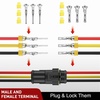 image:imageNilight 180PCS 10 Kits 4 Pin Waterproof Automotive Electrical Connector Kit Quick Connect and Disconnect Male Female Pin 2016AWG Terminal Wire Connectors for Car Truck Motorcycle Marine Boat3Pin Connector 200Pcs