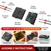 image:imageNilight 180PCS 10 Kits 4 Pin Waterproof Automotive Electrical Connector Kit Quick Connect and Disconnect Male Female Pin 2016AWG Terminal Wire Connectors for Car Truck Motorcycle Marine Boat6Pin Spark Plug Connector 78PCS