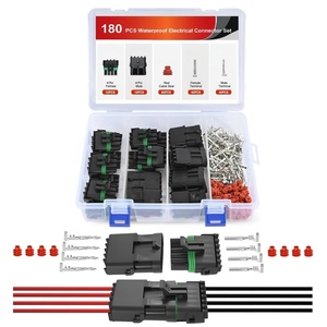 image:imageNilight 180PCS 10 Kits 4 Pin Waterproof Automotive Electrical Connector Kit Quick Connect and Disconnect Male Female Pin 2016AWG Terminal Wire Connectors for Car Truck Motorcycle Marine Boat4Pin Spark Plug Connector 180PCS