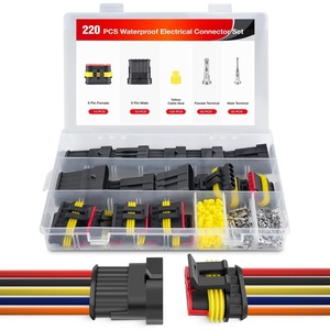 image:imageNilight 180PCS 10 Kits 4 Pin Waterproof Automotive Electrical Connector Kit Quick Connect and Disconnect Male Female Pin 2016AWG Terminal Wire Connectors for Car Truck Motorcycle Marine Boat5Pin Connector 200Pcs