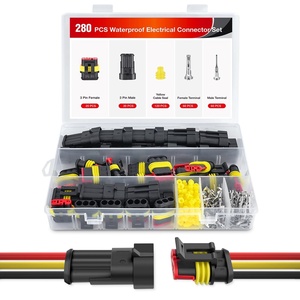 image:imageNilight 180PCS 10 Kits 4 Pin Waterproof Automotive Electrical Connector Kit Quick Connect and Disconnect Male Female Pin 2016AWG Terminal Wire Connectors for Car Truck Motorcycle Marine Boat3Pin Connector 200Pcs