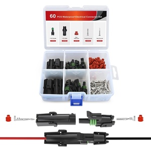 image:imageNilight 180PCS 10 Kits 4 Pin Waterproof Automotive Electrical Connector Kit Quick Connect and Disconnect Male Female Pin 2016AWG Terminal Wire Connectors for Car Truck Motorcycle Marine Boat1Pin Spark Plug Connector 60PCS