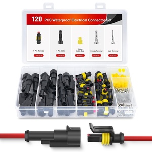 image:imageNilight 180PCS 10 Kits 4 Pin Waterproof Automotive Electrical Connector Kit Quick Connect and Disconnect Male Female Pin 2016AWG Terminal Wire Connectors for Car Truck Motorcycle Marine Boat1Pin Connector 200Pcs