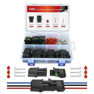 image:imageNilight 180PCS 10 Kits 4 Pin Waterproof Automotive Electrical Connector Kit Quick Connect and Disconnect Male Female Pin 2016AWG Terminal Wire Connectors for Car Truck Motorcycle Marine Boat3Pin Spark Plug Connector 140PCS