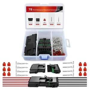 image:imageNilight 180PCS 10 Kits 4 Pin Waterproof Automotive Electrical Connector Kit Quick Connect and Disconnect Male Female Pin 2016AWG Terminal Wire Connectors for Car Truck Motorcycle Marine Boat6Pin Spark Plug Connector 78PCS