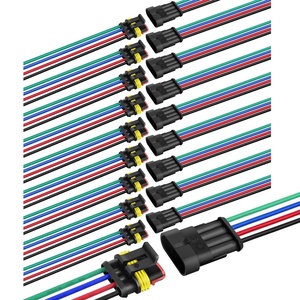 image:imageNilight 180PCS 10 Kits 4 Pin Waterproof Automotive Electrical Connector Kit Quick Connect and Disconnect Male Female Pin 2016AWG Terminal Wire Connectors for Car Truck Motorcycle Marine Boat4Pin Wire Harness 10Sets