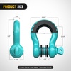 image:imageNilight 2 Pack 34 DRing Separate Shackle 45000 Lbs Break Strength  Includes 78 Lock Pin Isolators and Washers Off Road Recovery for Tow Strap Winch Truck Vehicle BlackTurquoise Green 34 2 Pack