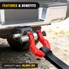 image:imageNilight 2 Pack 34 DRing Separate Shackle 45000 Lbs Break Strength  Includes 78 Lock Pin Isolators and Washers Off Road Recovery for Tow Strap Winch Truck Vehicle BlackRed 34 wSeparate Shackle