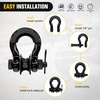 image:imageNilight 2 Pack 34 DRing Separate Shackle 45000 Lbs Break Strength  Includes 78 Lock Pin Isolators and Washers Off Road Recovery for Tow Strap Winch Truck Vehicle BlackBlack 34 wTowing Pulley 2 Pack