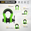 image:imageNilight 2 Pack 34 DRing Separate Shackle 45000 Lbs Break Strength  Includes 78 Lock Pin Isolators and Washers Off Road Recovery for Tow Strap Winch Truck Vehicle BlackGreen 34 wTowing Pulley 2 Pack