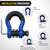 image:imageNilight 2 Pack 34 DRing Separate Shackle 45000 Lbs Break Strength  Includes 78 Lock Pin Isolators and Washers Off Road Recovery for Tow Strap Winch Truck Vehicle BlackBlue 34 wAntiTheft Shackle
