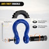 image:imageNilight 2 Pack 34 DRing Separate Shackle 45000 Lbs Break Strength  Includes 78 Lock Pin Isolators and Washers Off Road Recovery for Tow Strap Winch Truck Vehicle BlackBlue 34 wAntiTheft Shackle
