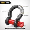 image:imageNilight 2 Pack 34 DRing Separate Shackle 45000 Lbs Break Strength  Includes 78 Lock Pin Isolators and Washers Off Road Recovery for Tow Strap Winch Truck Vehicle BlackBlack Red 58 4 Pack