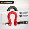 image:imageNilight 2 Pack 34 DRing Separate Shackle 45000 Lbs Break Strength  Includes 78 Lock Pin Isolators and Washers Off Road Recovery for Tow Strap Winch Truck Vehicle BlackRed 34 wAntiTheft Shackle