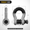 image:imageNilight 2 Pack 34 DRing Separate Shackle 45000 Lbs Break Strength  Includes 78 Lock Pin Isolators and Washers Off Road Recovery for Tow Strap Winch Truck Vehicle BlackGrey 34 wAntiTheft Shackle